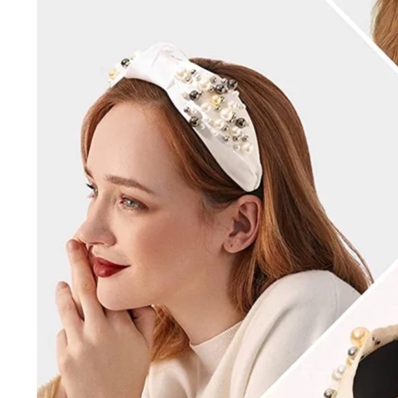 NWOT Etsy White with Vegan Pearls Headband OS main image 8